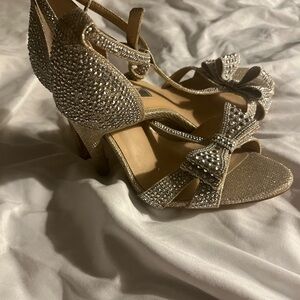 INC International Concepts Silver Rhinestone Heels